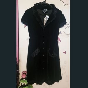 Black Velvet Witchy Gothic Dress